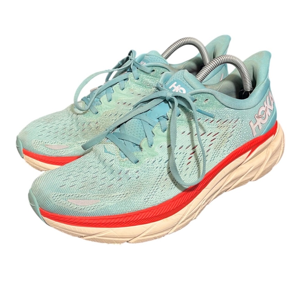 Hoka One One Clifton 8 Aquarella Eggshell Blue Sneakers Running Shoes Size 10.5B